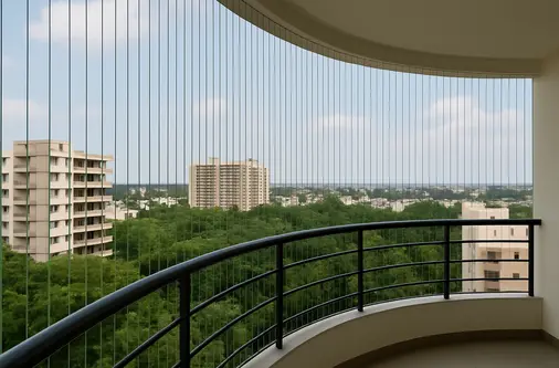 Premium Balcony Invisible Grills Projects by Shalini Safety Solutions